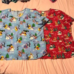 Kids Pajamas Set - Red and Blue Winter Theme